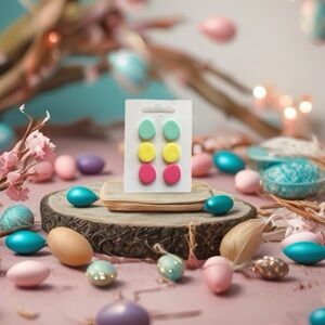 Colorful Oval Earrings Set